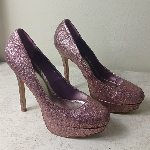 Bakers Glittery Pink Heels Size 10 M - Picture 3 of 10